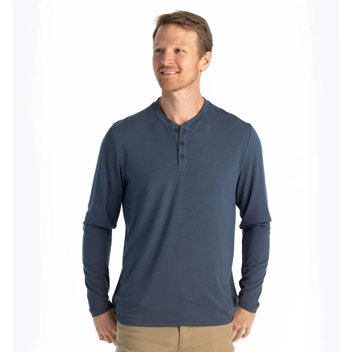 Men's Bamboo Flex Long Sleeve Henley - Image 2