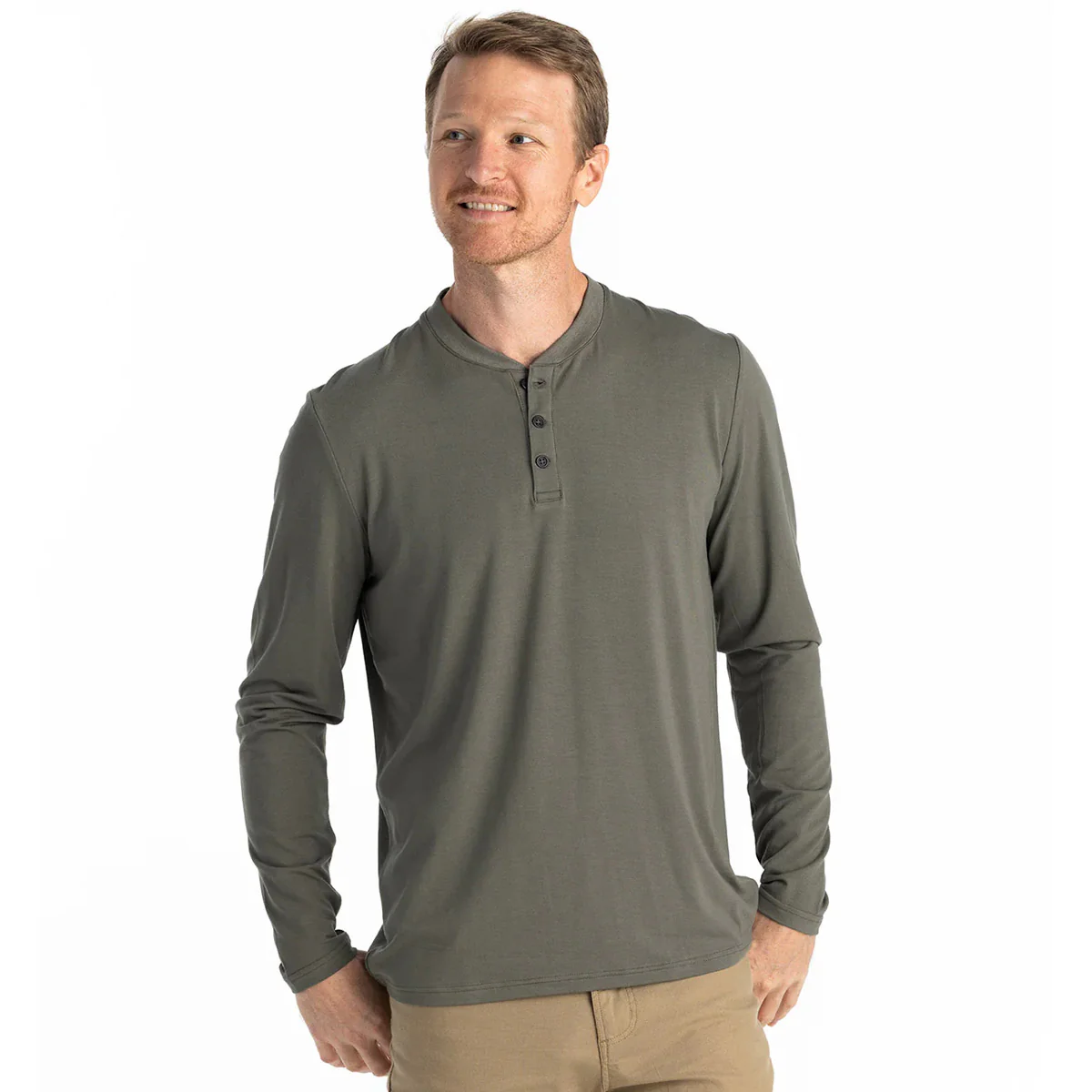 Men's Bamboo Flex Long Sleeve Henley - Image 4