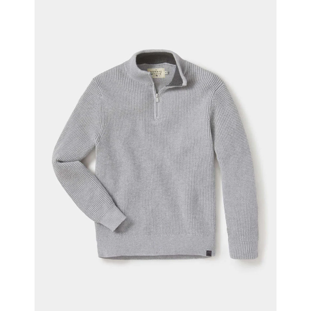 Men's Waffle Knit Quarter Zip Pullover - Image 2