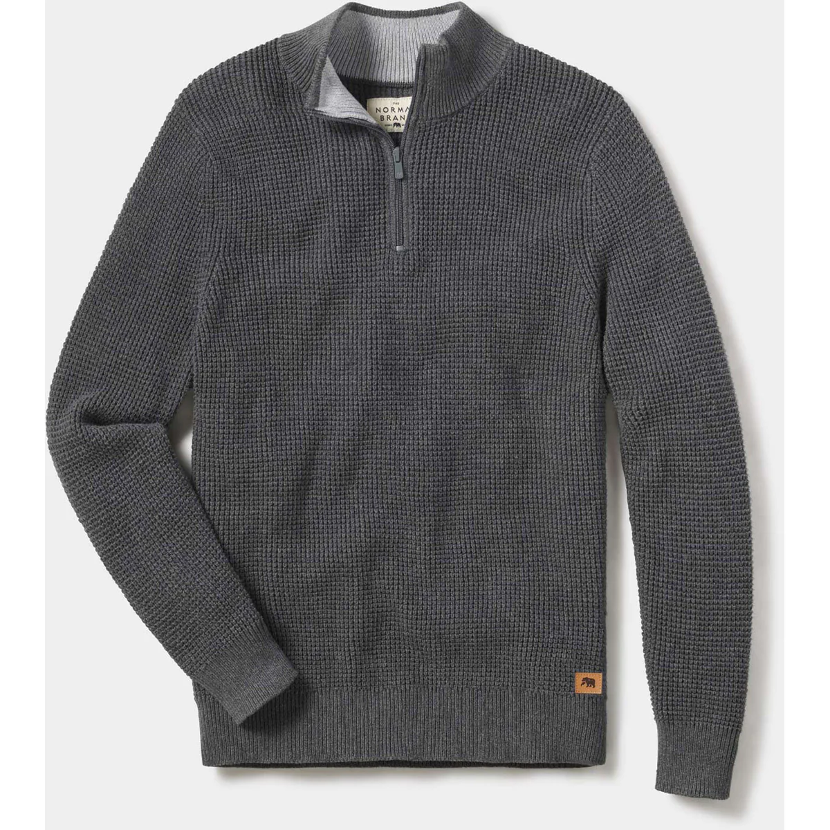 Men's Waffle Knit Quarter Zip Pullover - Image 3