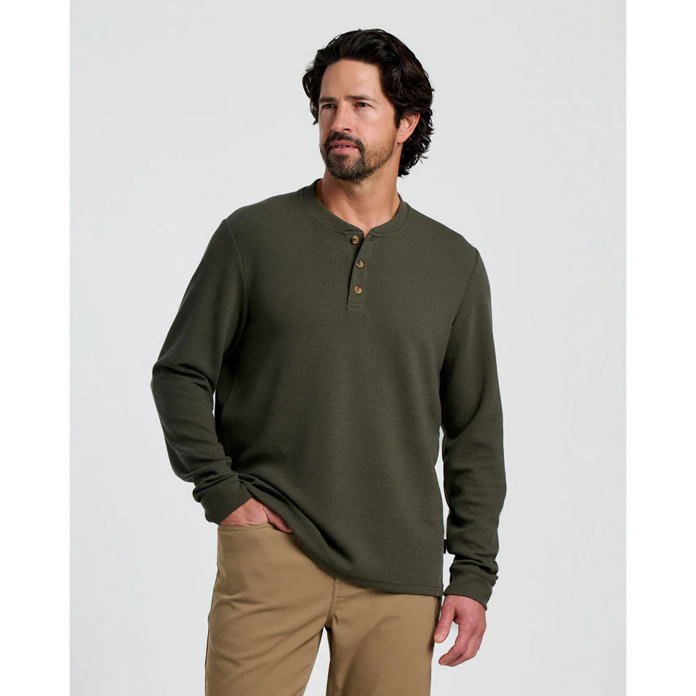 Men's Waffle Long Sleeve Henley - Image 4