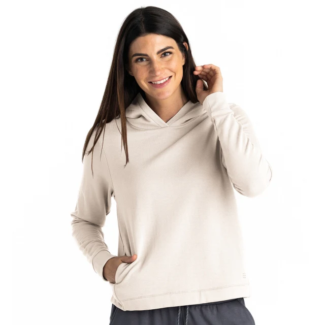 Women's Bamboo Lightweight Fleece Cropped Hoodie - Image 2