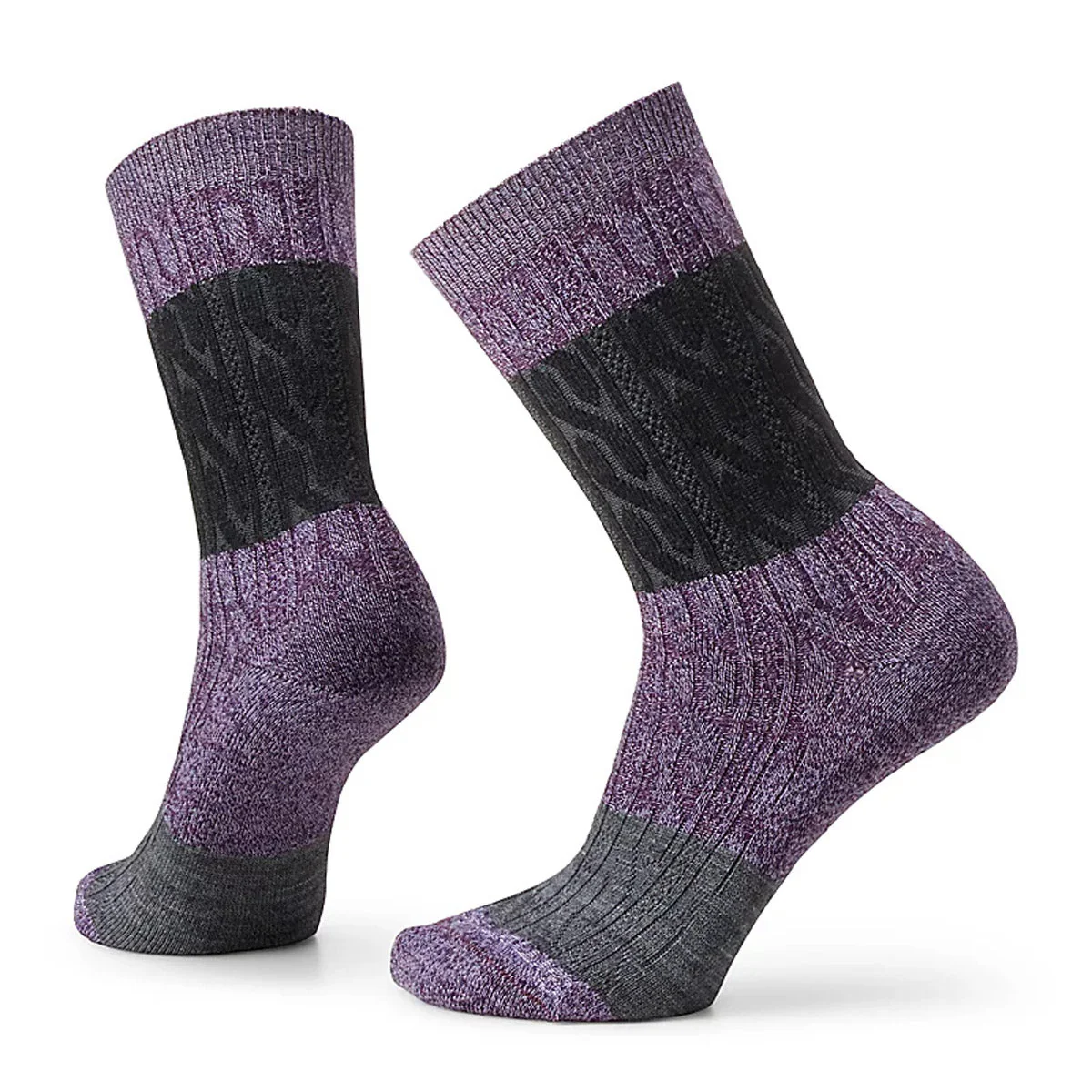 Women's Everyday Color Block Cable Crew Socks - Image 5