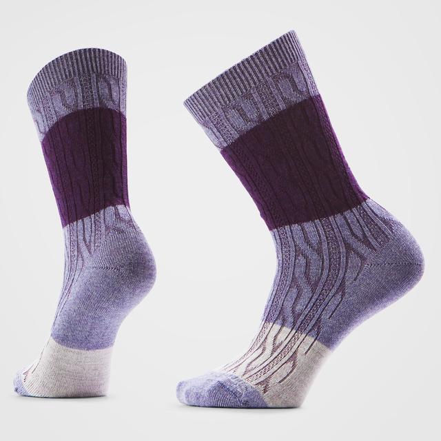 Women's Everyday Color Block Cable Crew Socks - Image 6