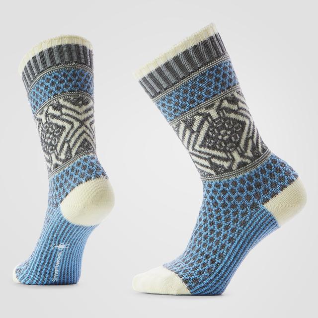 Women's Everyday Popcorn Snowflake Pattern Crew Socks - Image 5